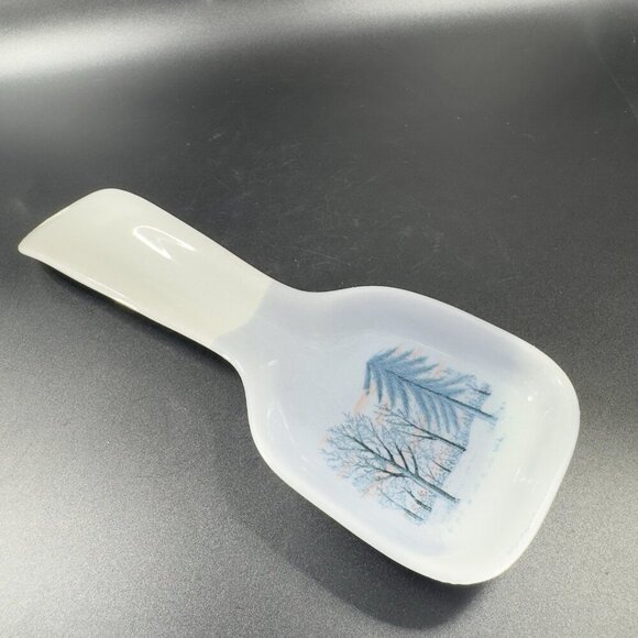 OTAGIRI Spoon Rest Ceramic Resting Plate Dish With Tree Scene Made In Japan VTG - Picture 11 of 13